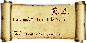 Rothmüller Lúcia névjegykártya